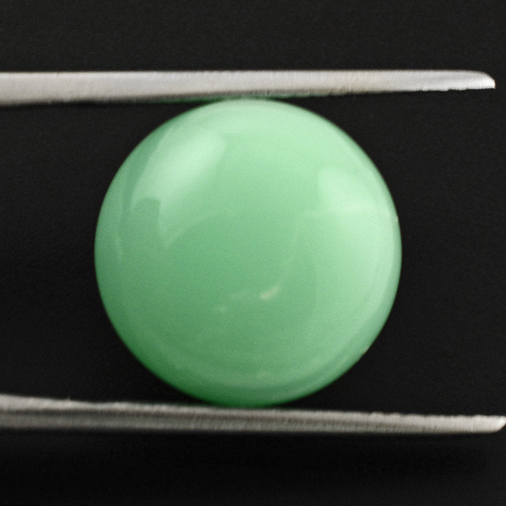 NATURAL MINT CHRYSOPRASE PLAIN ROUNDEL BEADS 13.50MM 11.41 Cts.