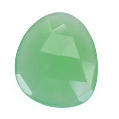 CHRYSOPRASE ROSE CUT BRIOLETTE IRREGULAR TRILLIONISH 15.50X12.50MM 4.75 Cts.