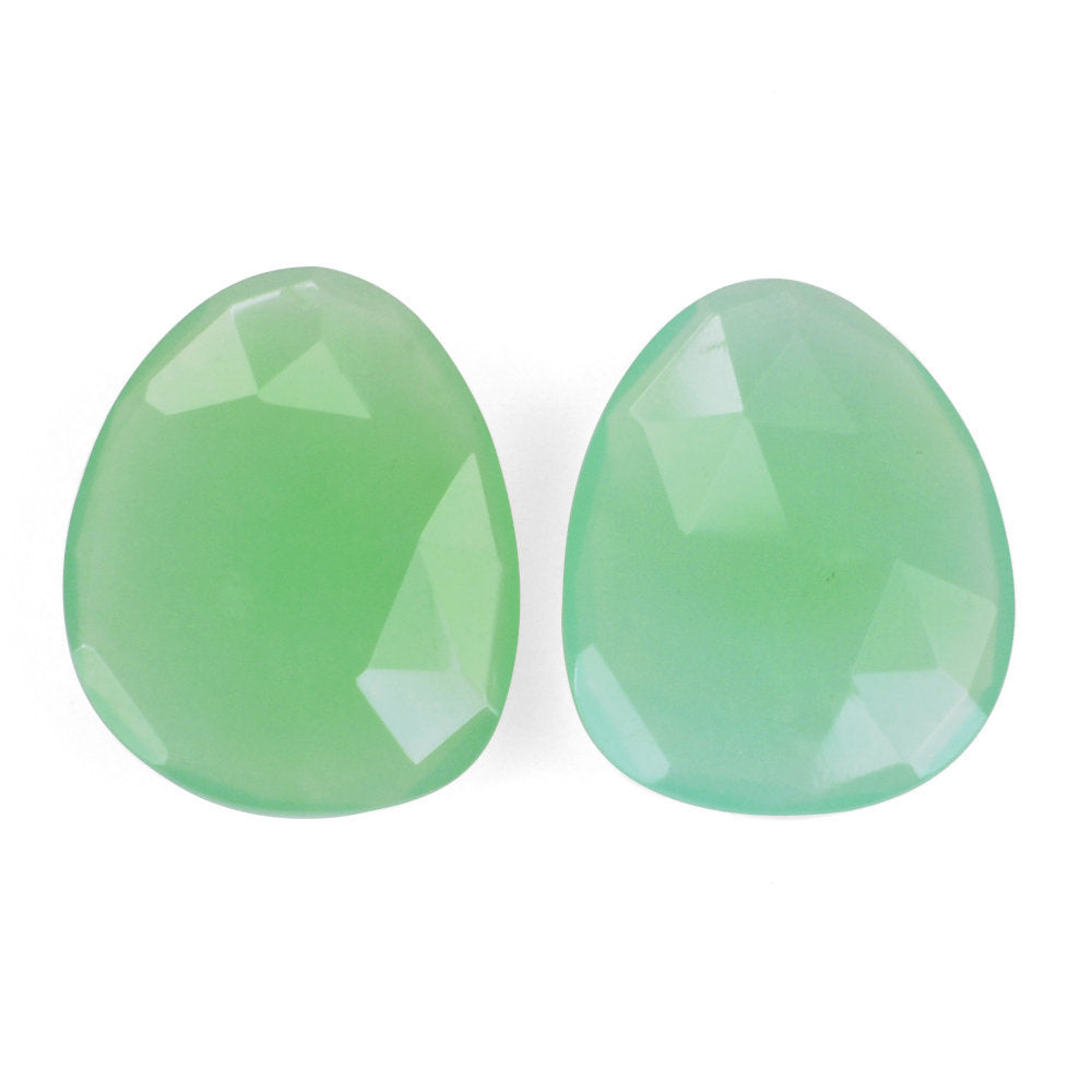 CHRYSOPRASE ROSE CUT BRIOLETTE IRREGULAR TRILLIONISH 15.50X12.50MM 4.75 Cts.