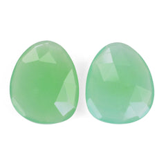 CHRYSOPRASE ROSE CUT BRIOLETTE IRREGULAR TRILLIONISH 15.50X12.50MM 4.75 Cts.