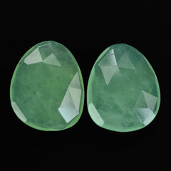 CHRYSOPRASE ROSE CUT BRIOLETTE IRREGULAR TRILLIONISH 15.50X12.50MM 4.75 Cts.