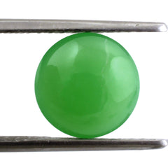 NATURAL CHRYSOPRASE LENTIL ROUND 10MM 3.33 Cts.