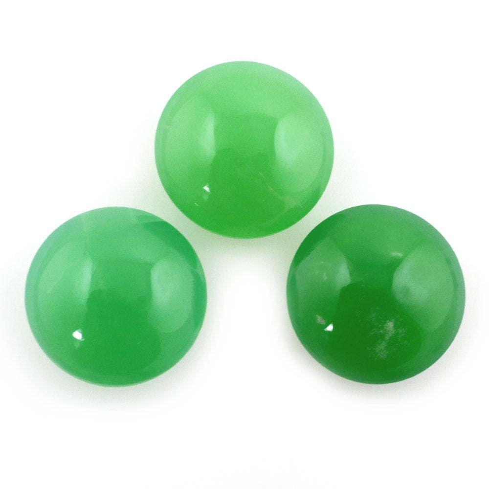 NATURAL CHRYSOPRASE LENTIL ROUND 10MM 3.33 Cts.