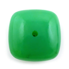 NATURAL CHRYSOPRASE LENTIL CUSHION (HALF DRILL) 14MM 13.29 Cts.