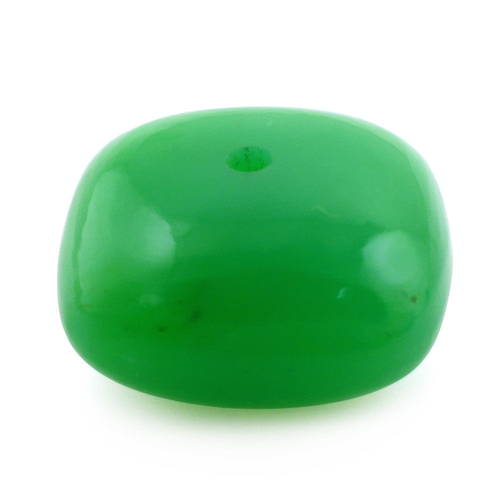 NATURAL CHRYSOPRASE LENTIL CUSHION (HALF DRILL) 14MM 13.29 Cts.