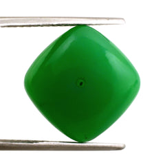 NATURAL CHRYSOPRASE LENTIL CUSHION (HALF DRILL) 14MM 13.29 Cts.