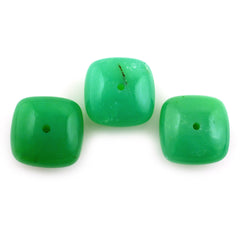 NATURAL CHRYSOPRASE LENTIL CUSHION (HALF DRILL) 14MM 13.29 Cts.