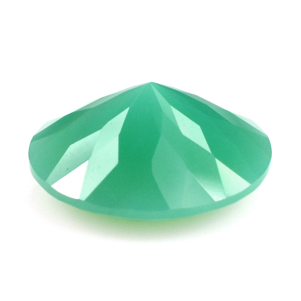 NATURAL CHRYSOPRASE CUT ROUND 14MM 6.60 Cts.