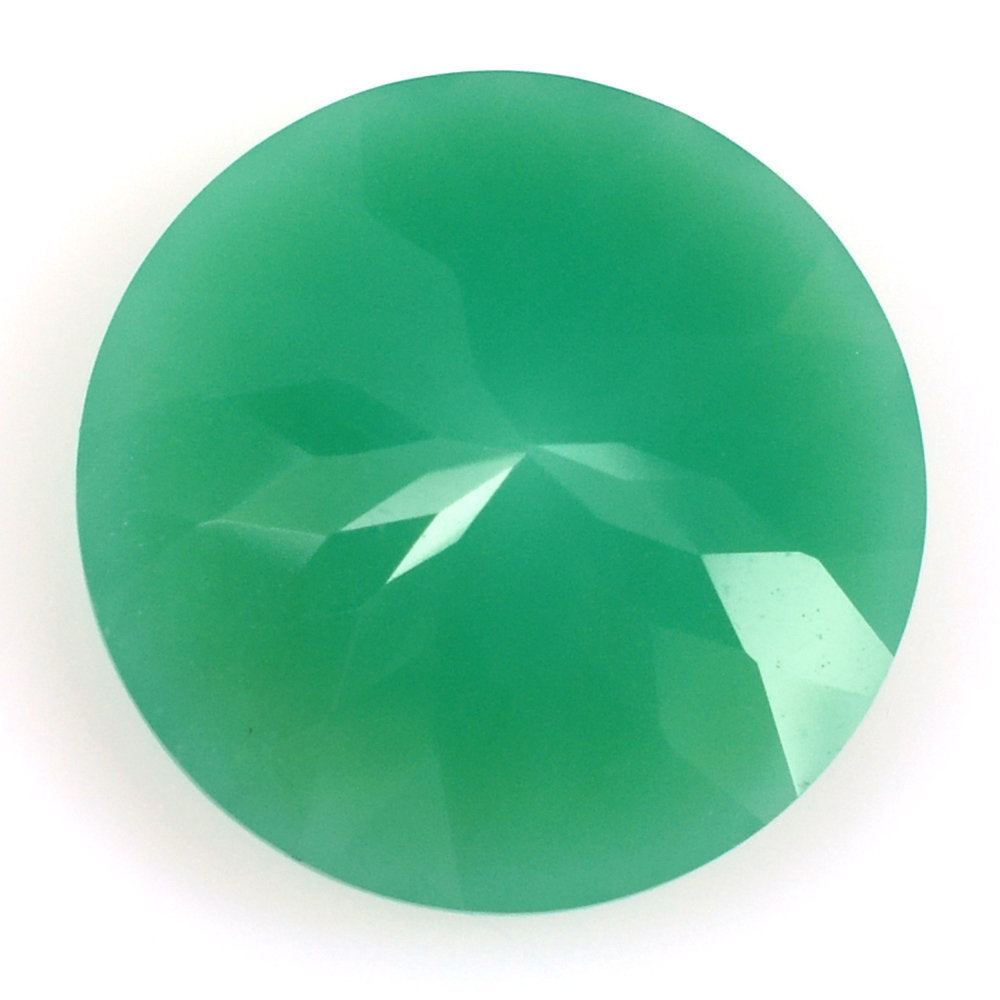 NATURAL CHRYSOPRASE CUT ROUND 14MM 6.60 Cts.