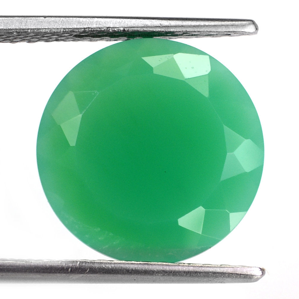 NATURAL CHRYSOPRASE CUT ROUND 14MM 6.60 Cts.