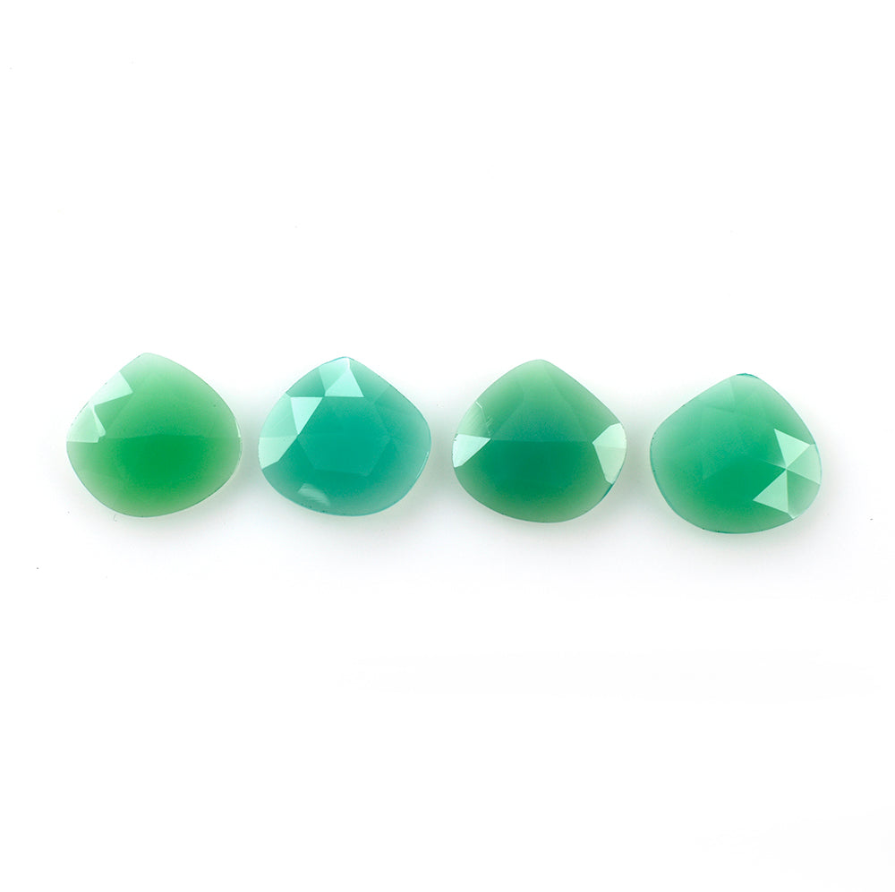 DYED CHRYSOPRASE CHALCEDONY ROSE CUT BRIOLETTE IRREGULAR PEAR 15X14MM 4.23 Cts.