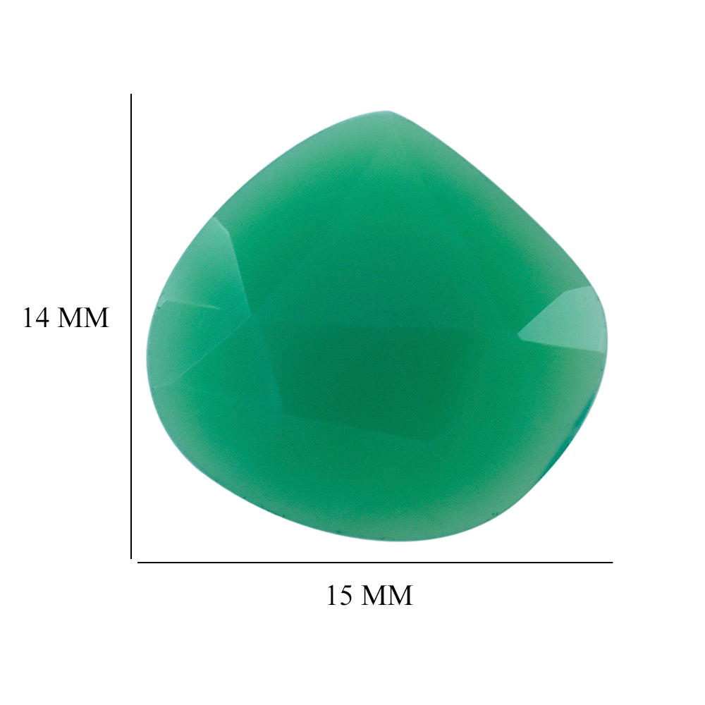 DYED CHRYSOPRASE CHALCEDONY ROSE CUT BRIOLETTE IRREGULAR PEAR 15X14MM 4.23 Cts.