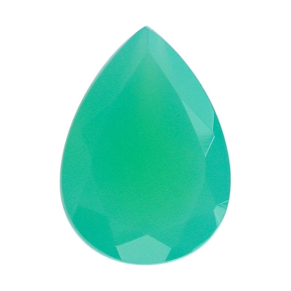 DYED CHRYSOPRASE CHALCEDONY CUT PEAR 7X5MM 0.63 Cts.