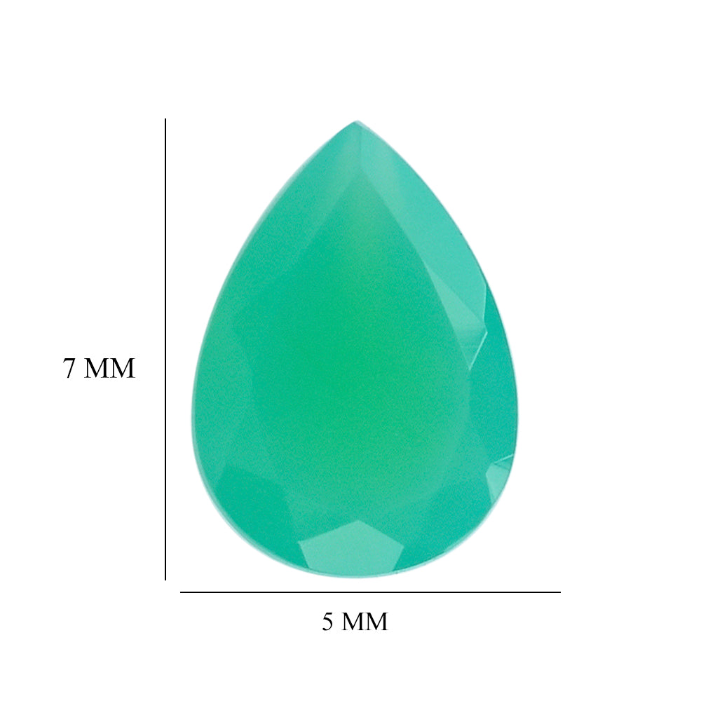 DYED CHRYSOPRASE CHALCEDONY CUT PEAR 7X5MM 0.63 Cts.
