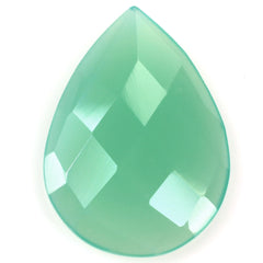 DYED CHRYSOPRASE CHALCEDONY CHECKER PEAR CAB 18X13MM 5.46 Cts.