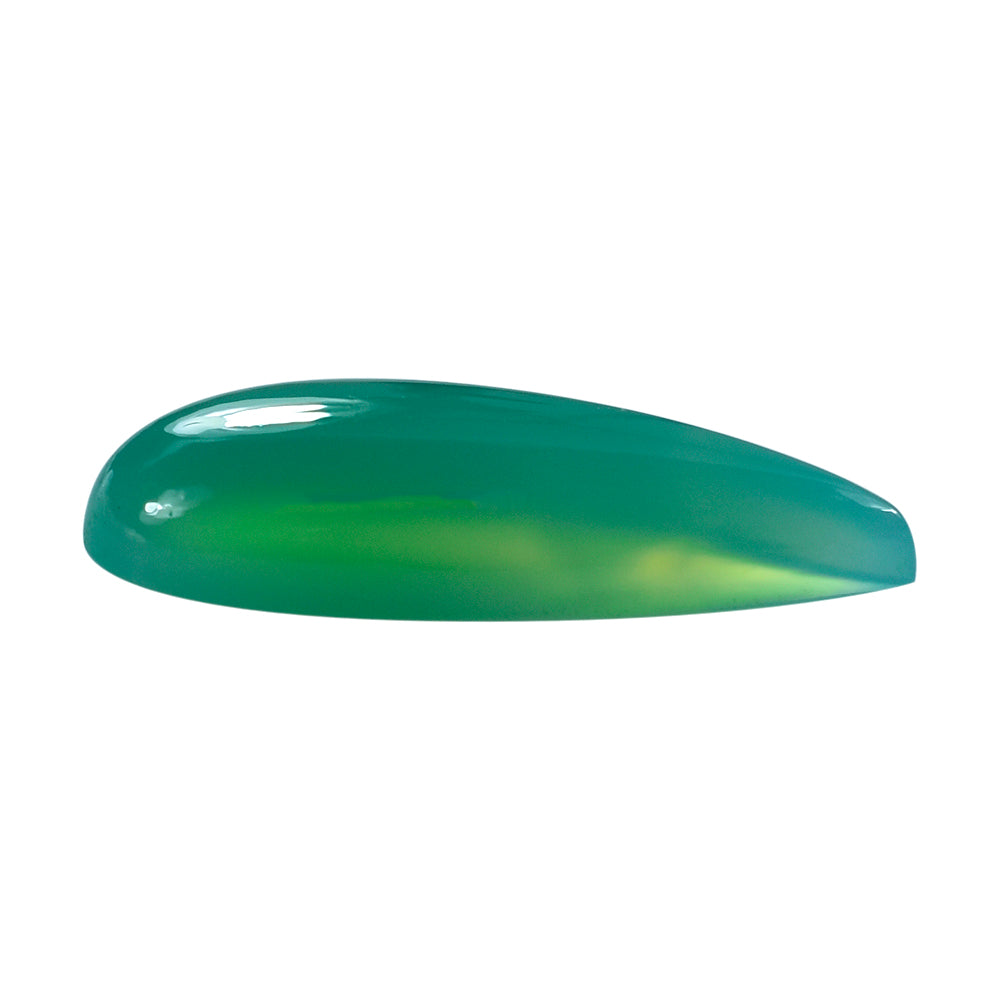 DYED CHRYSOPRASE CHALCEDONY PEAR CAB 27X11MM 12.08 Cts.