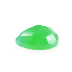 DYED CHRYSOPRASE CHALCEDONY CHECKER PEAR CAB 8X6MM 1.11 Cts.
