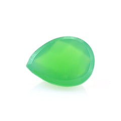 DYED CHRYSOPRASE CHALCEDONY CHECKER PEAR CAB 8X6MM 1.11 Cts.