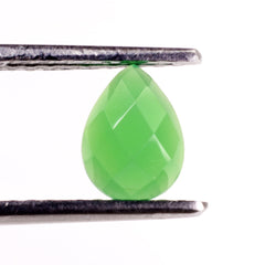 DYED CHRYSOPRASE CHALCEDONY CHECKER PEAR CAB 8X6MM 1.11 Cts.