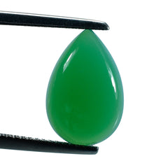 DYED CHRYSOPRASE CHALCEDONY PEAR CAB 15X10MM 4.05 Cts.