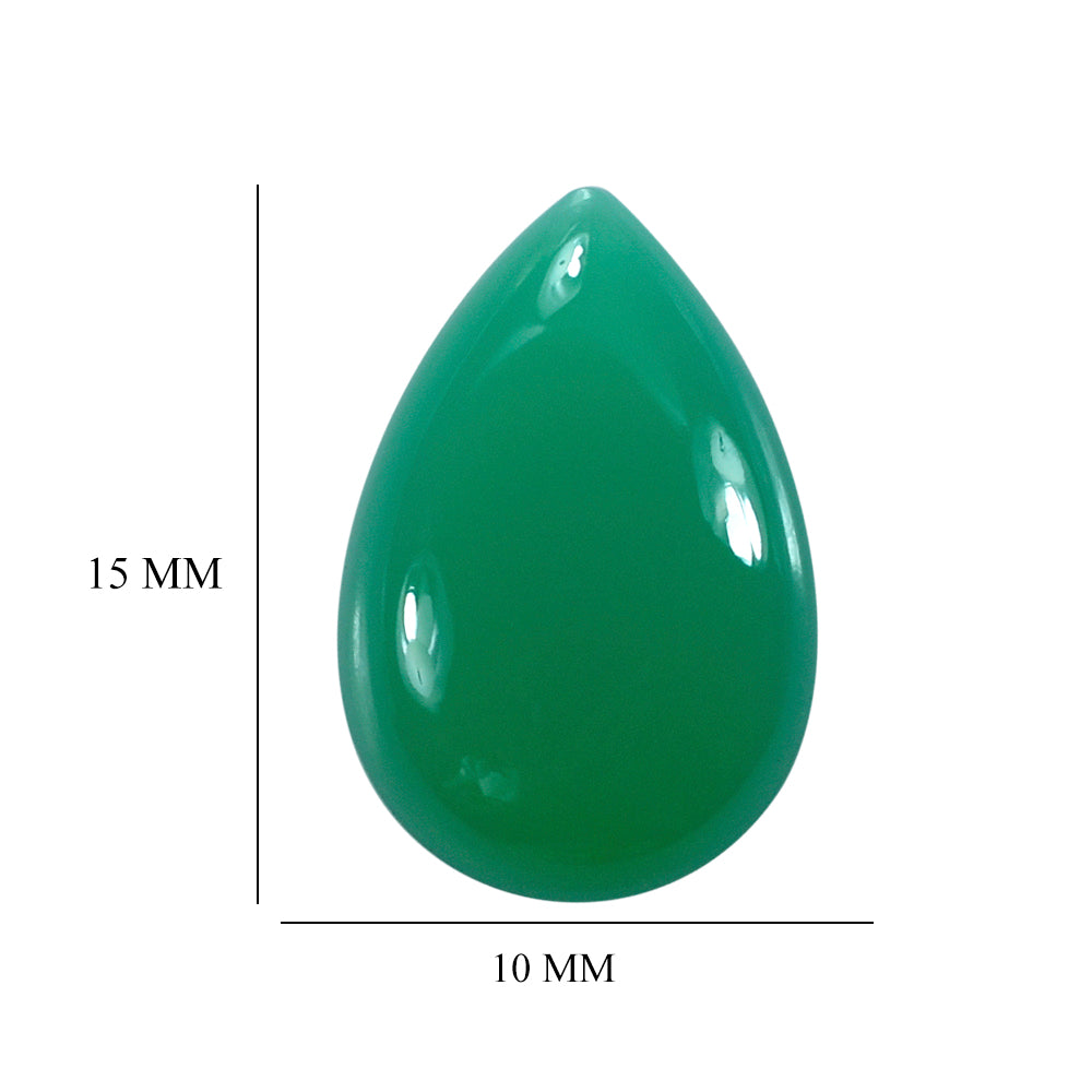 DYED CHRYSOPRASE CHALCEDONY PEAR CAB 15X10MM 4.05 Cts.
