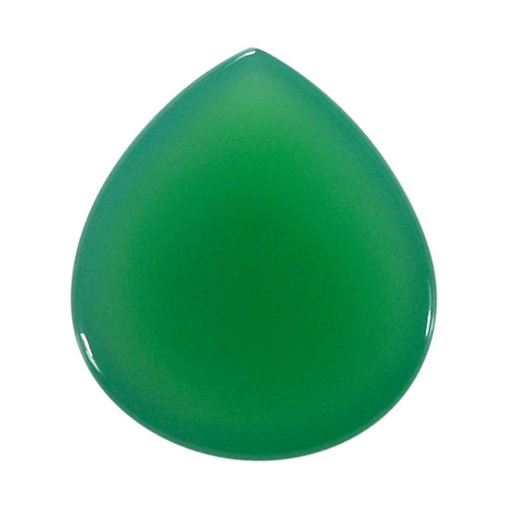 DYED CHRYSOPRASE CHALCEDONY PEAR CAB 18X16MM 12.60 Cts.
