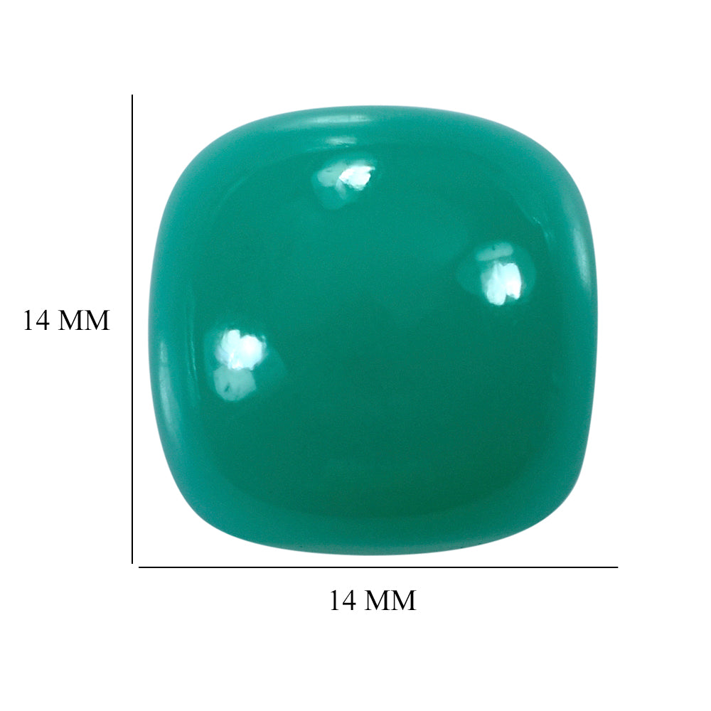 DYED CHRYSOPRASE CHALCEDONY CUSHION CAB 14MM 11.60 Cts.