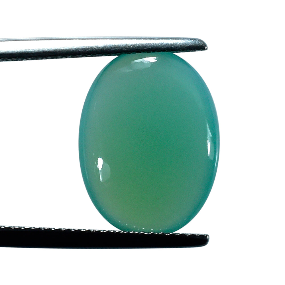 DYED CHRYSOPRASE CHALCEDONY LENTIL OVAL 16X12MM 6.38 Cts.