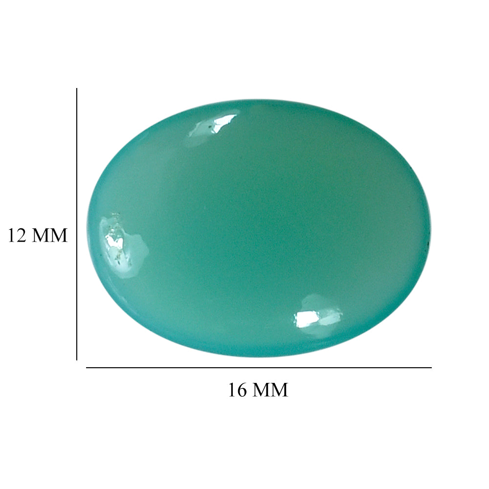 DYED CHRYSOPRASE CHALCEDONY LENTIL OVAL 16X12MM 6.38 Cts.