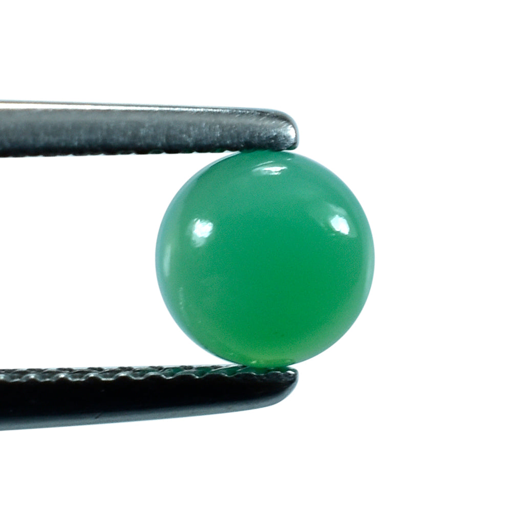 DYED CHRYSOPRASE CHALCEDONY ROUND CAB 6MM 0.90 Cts.