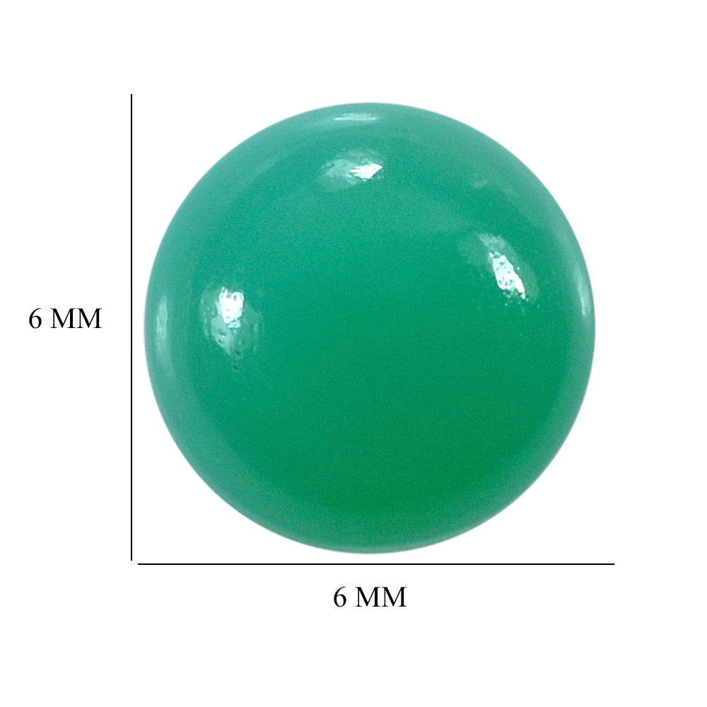 DYED CHRYSOPRASE CHALCEDONY ROUND CAB 6MM 0.90 Cts.
