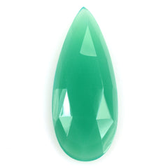 DYED CHRYSOPRASE CHALCEDONY ROSE CUT PEAR CAB 27X11MM 8.3 Cts.