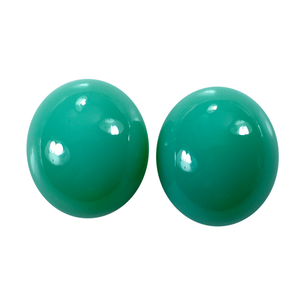 DYED CHRYSOPRASE CHALCEDONY OVAL CAB 16X14MM 12.50 Cts.