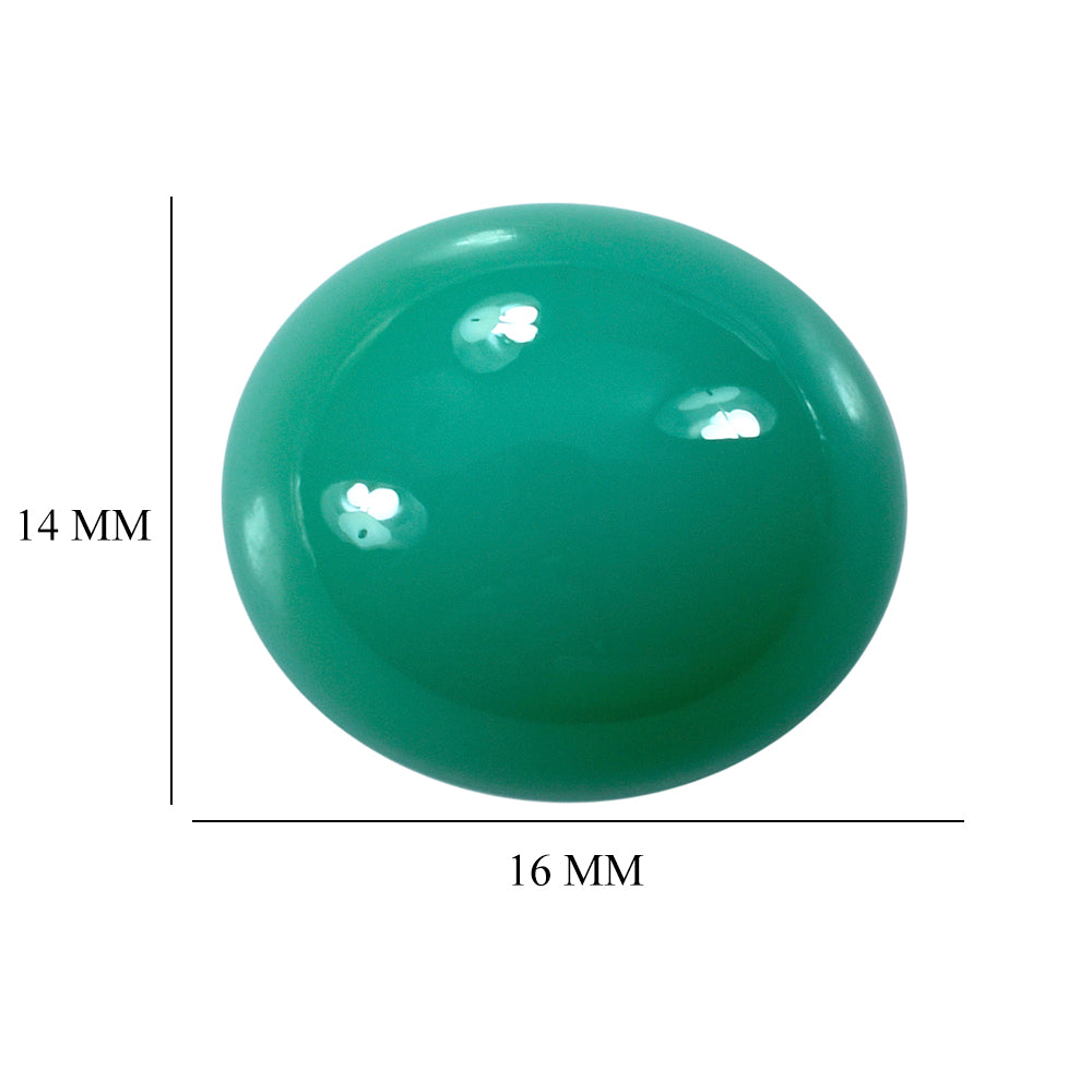 DYED CHRYSOPRASE CHALCEDONY OVAL CAB 16X14MM 12.50 Cts.
