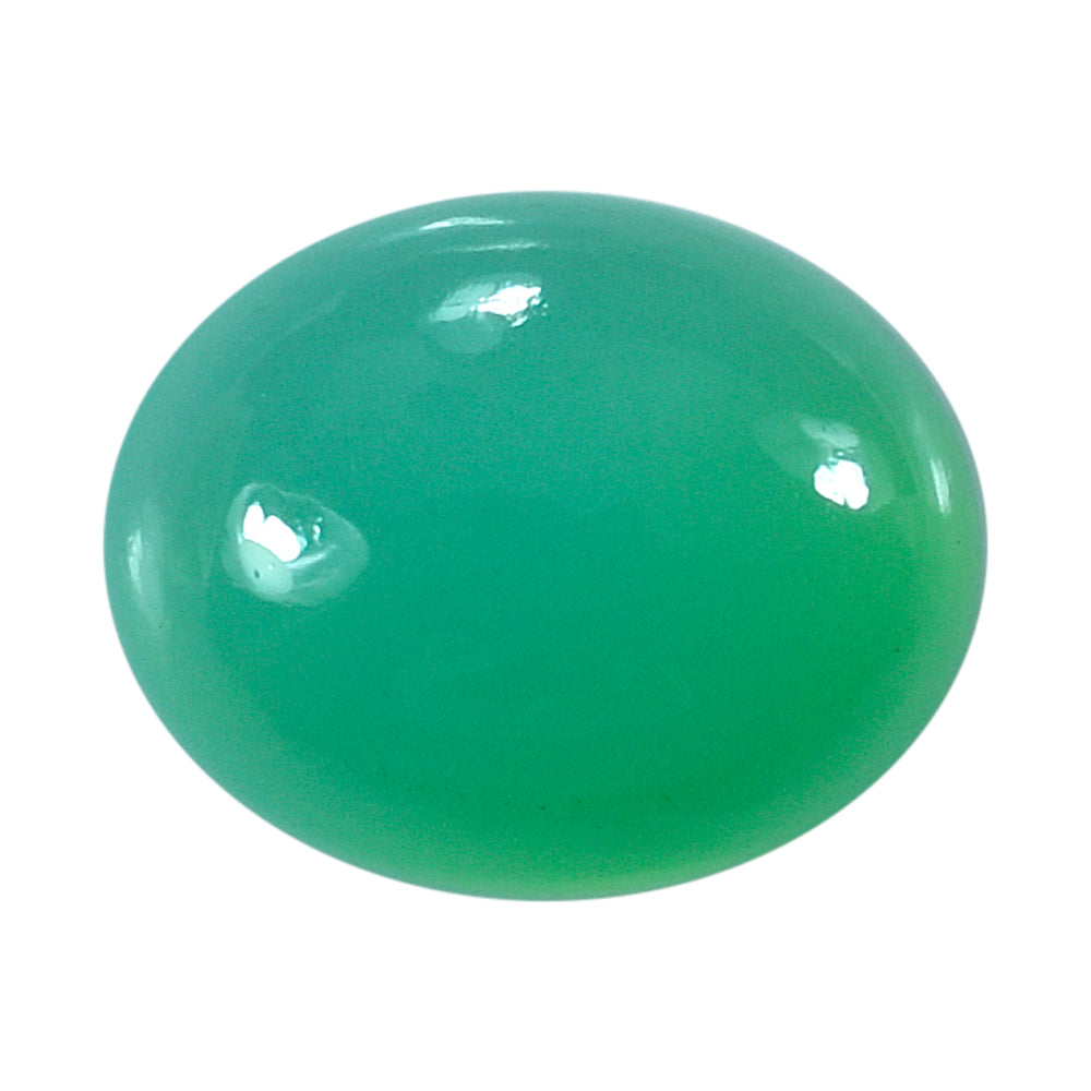 DYED CHRYSOPRASE CHALCEDONY OVAL CAB 10X8MM 2.69 Cts.