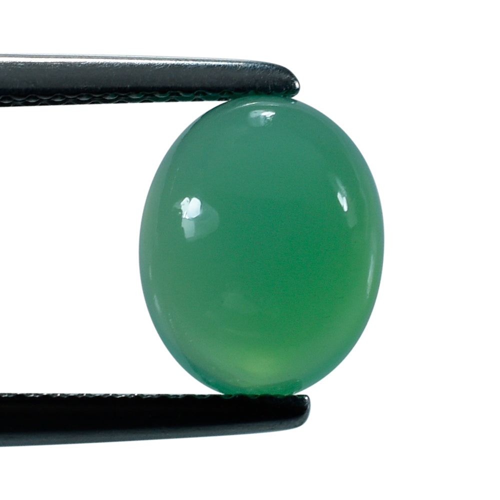 DYED CHRYSOPRASE CHALCEDONY OVAL CAB 10X8MM 2.69 Cts.