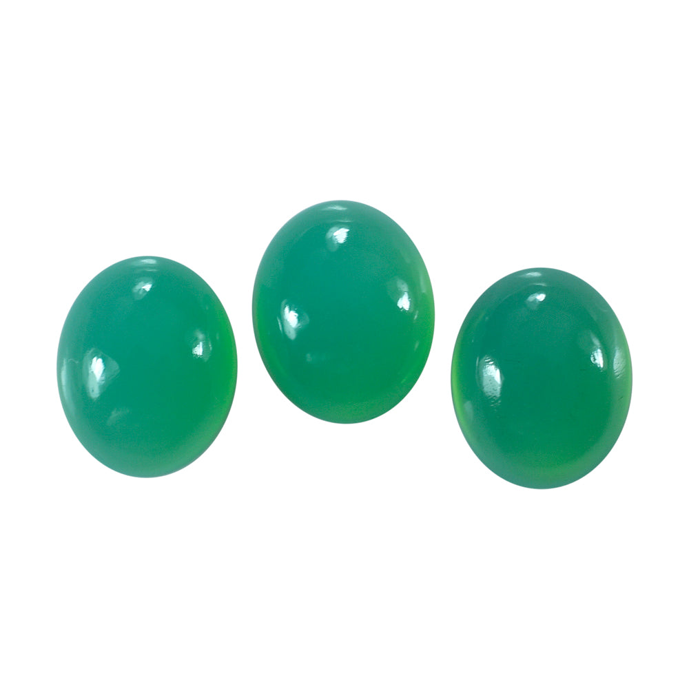 DYED CHRYSOPRASE CHALCEDONY OVAL CAB 10X8MM 2.69 Cts.