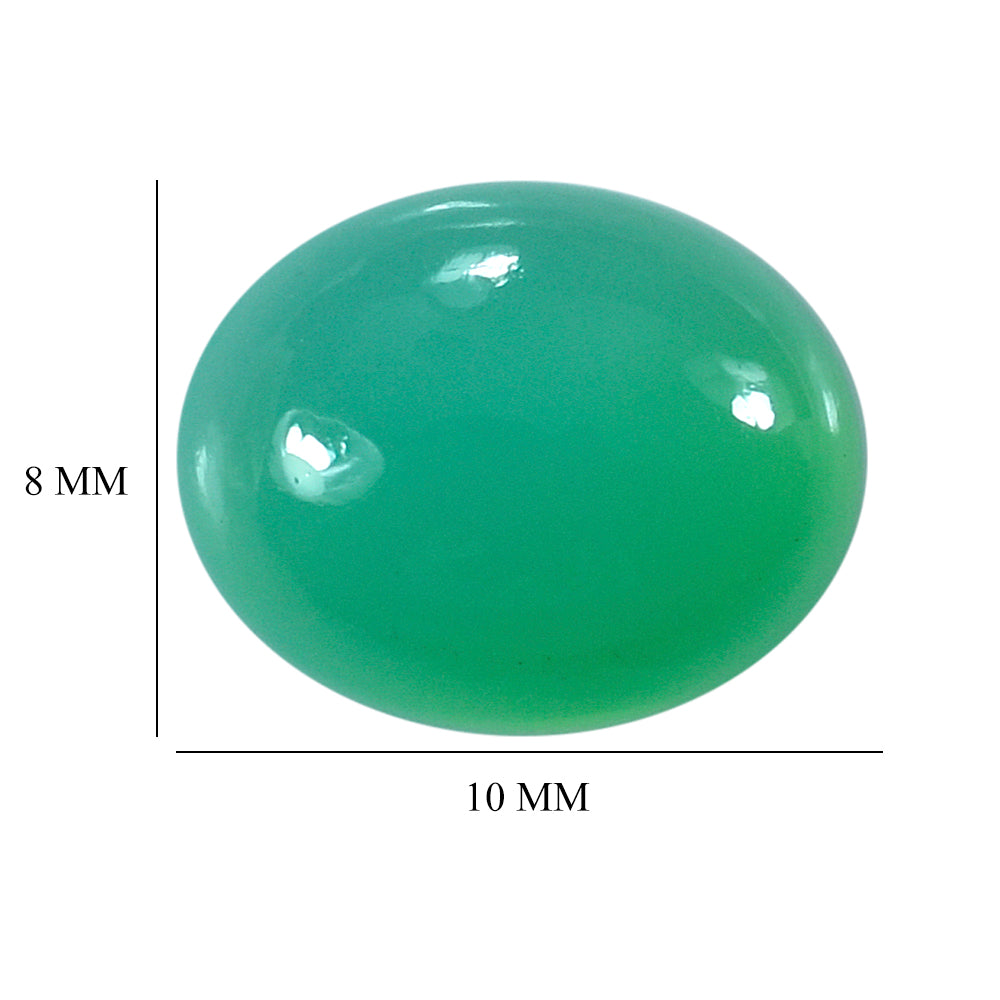 DYED CHRYSOPRASE CHALCEDONY OVAL CAB 10X8MM 2.69 Cts.