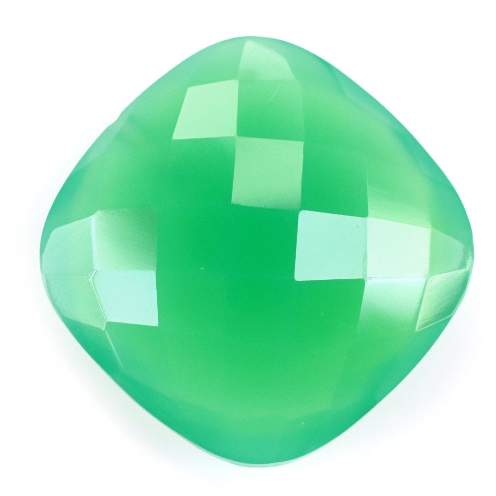 DYED CHRYSOPRASE CHALCEDONY BRIOLETTE CUSHION 18MM 16.30 Cts.