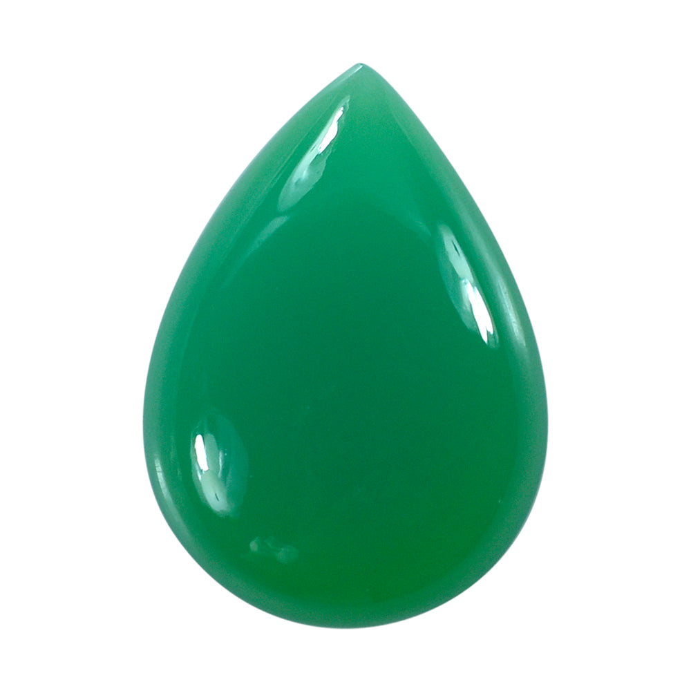 DYED CHRYSOPRASE CHALCEDONY PEAR CAB 18X13MM 6.83 Cts.