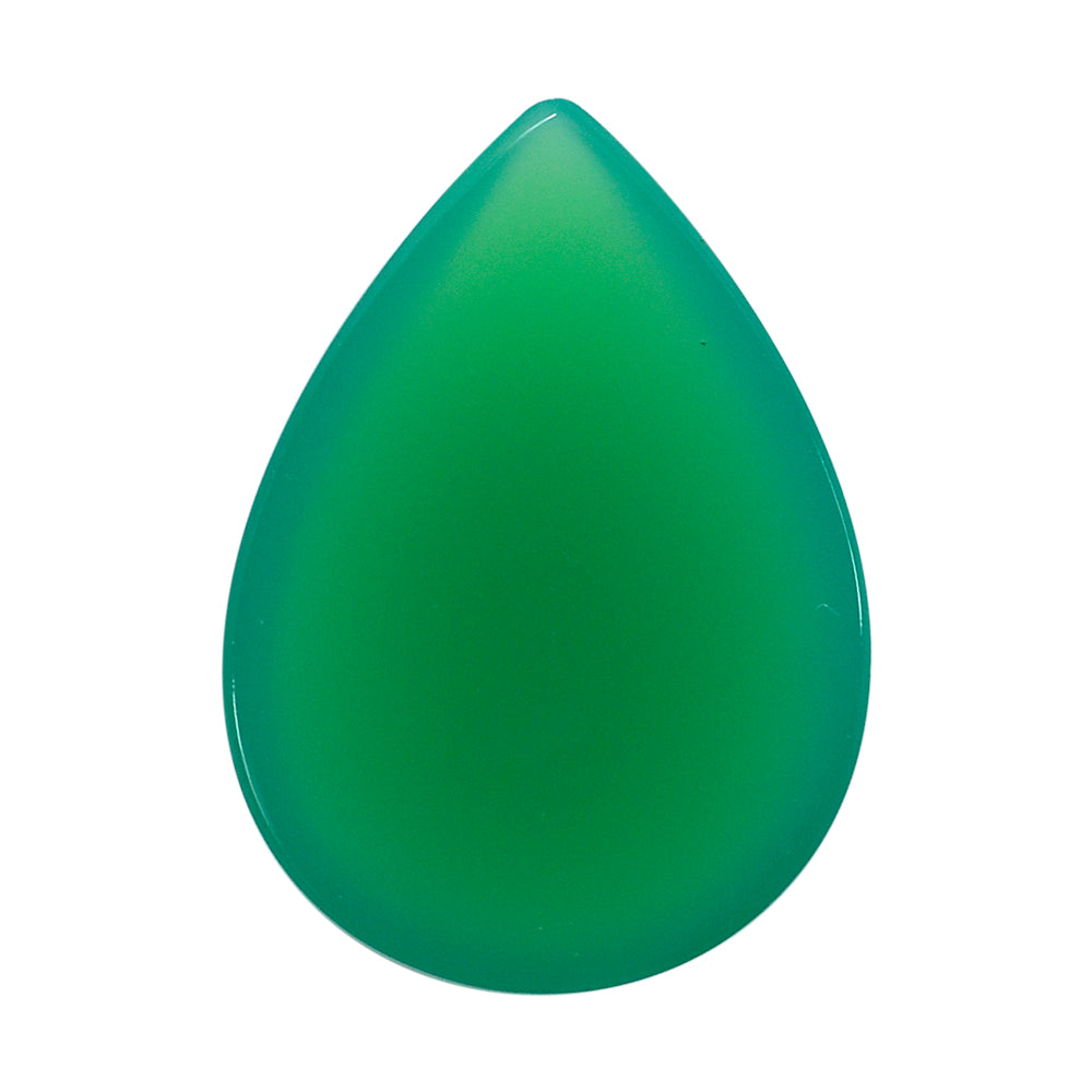 DYED CHRYSOPRASE CHALCEDONY PEAR CAB 18X13MM 6.83 Cts.