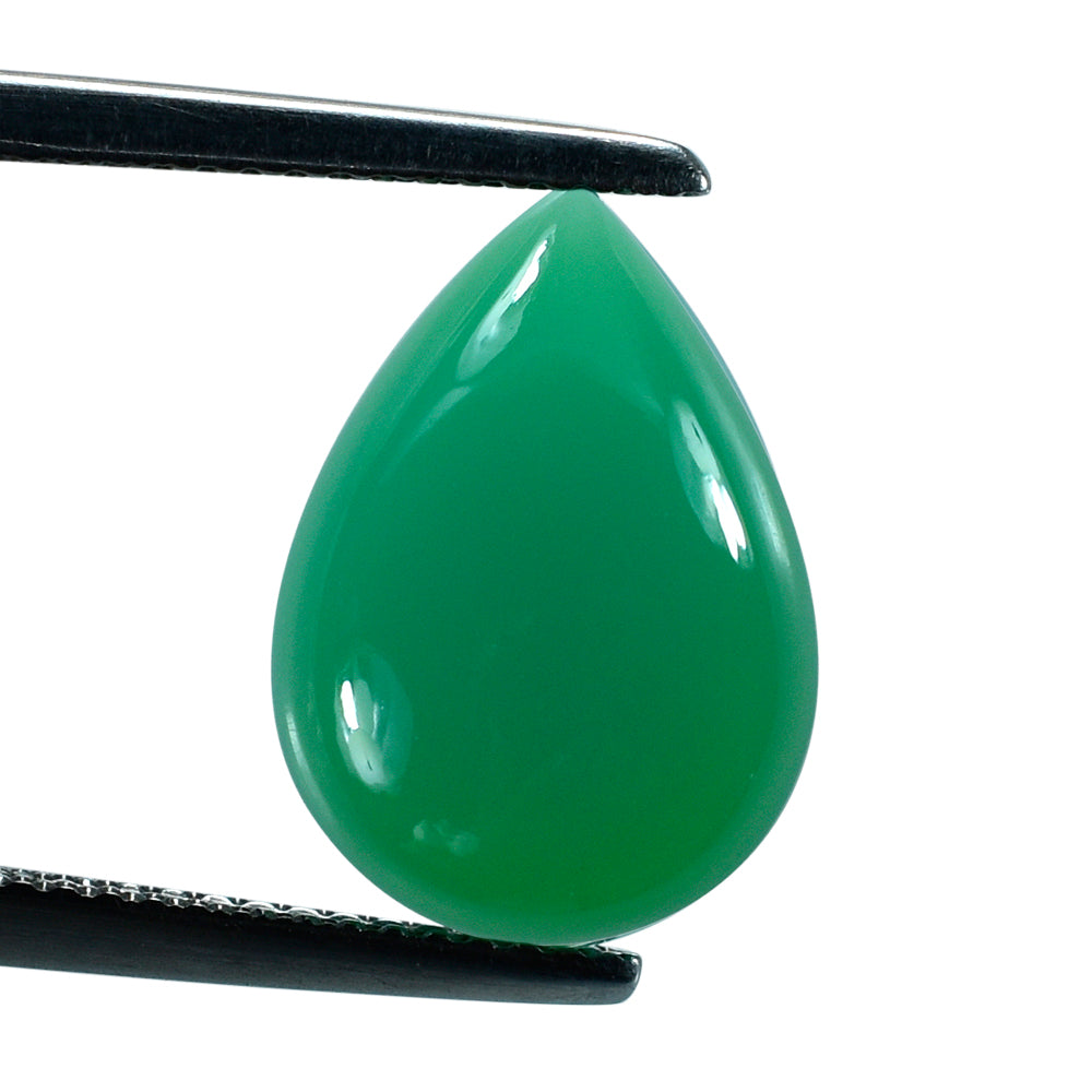 DYED CHRYSOPRASE CHALCEDONY PEAR CAB 18X13MM 6.83 Cts.