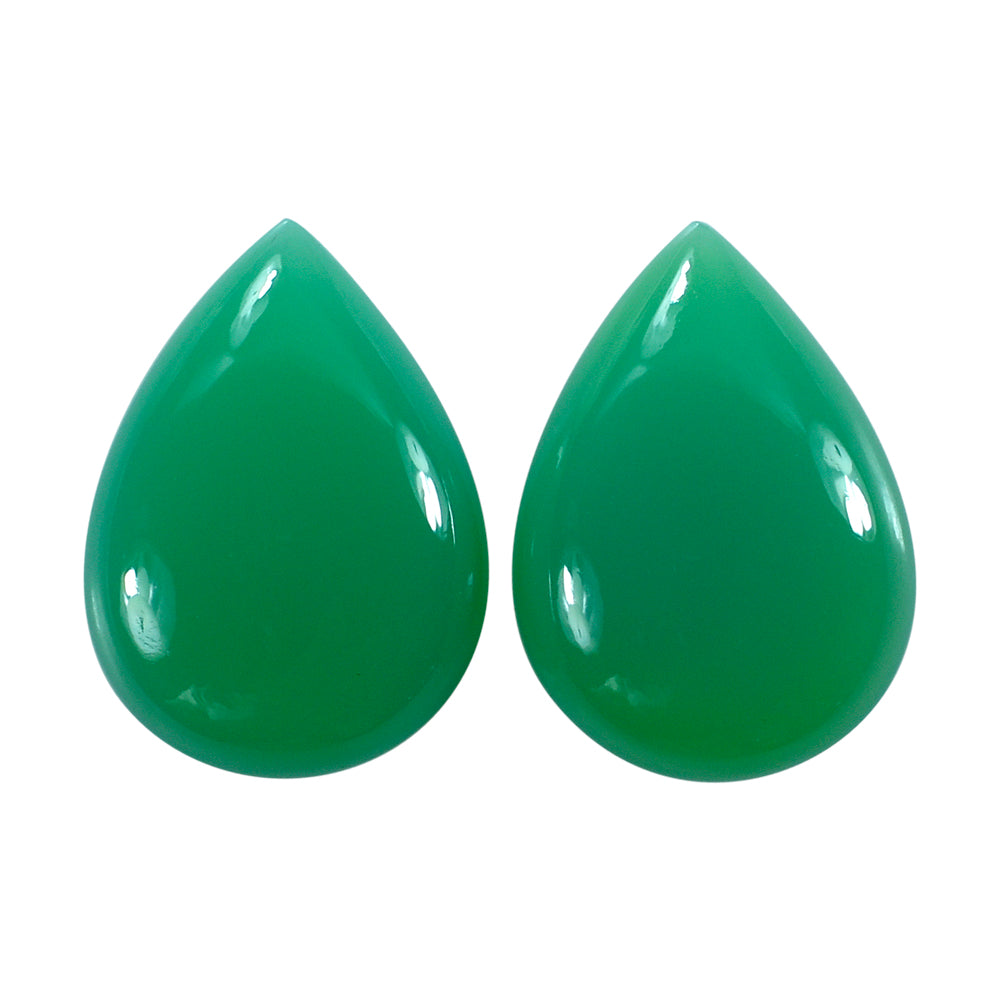 DYED CHRYSOPRASE CHALCEDONY PEAR CAB 18X13MM 6.83 Cts.