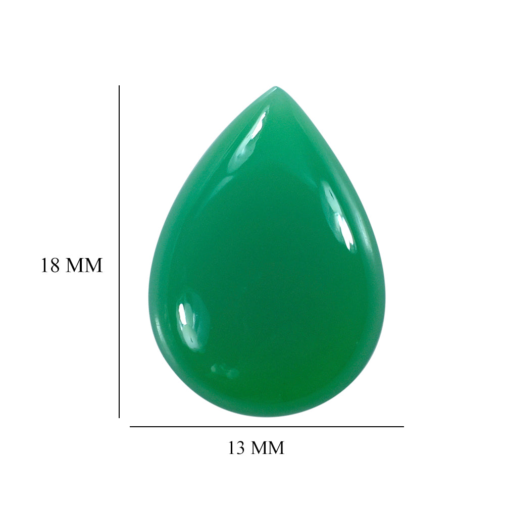 DYED CHRYSOPRASE CHALCEDONY PEAR CAB 18X13MM 6.83 Cts.