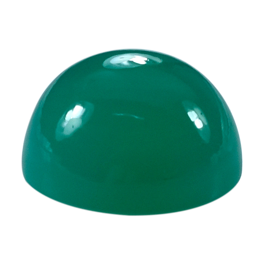 DYED CHRYSOPRASE CHALCEDONY ROUND CAB 13MM 9.60 Cts.