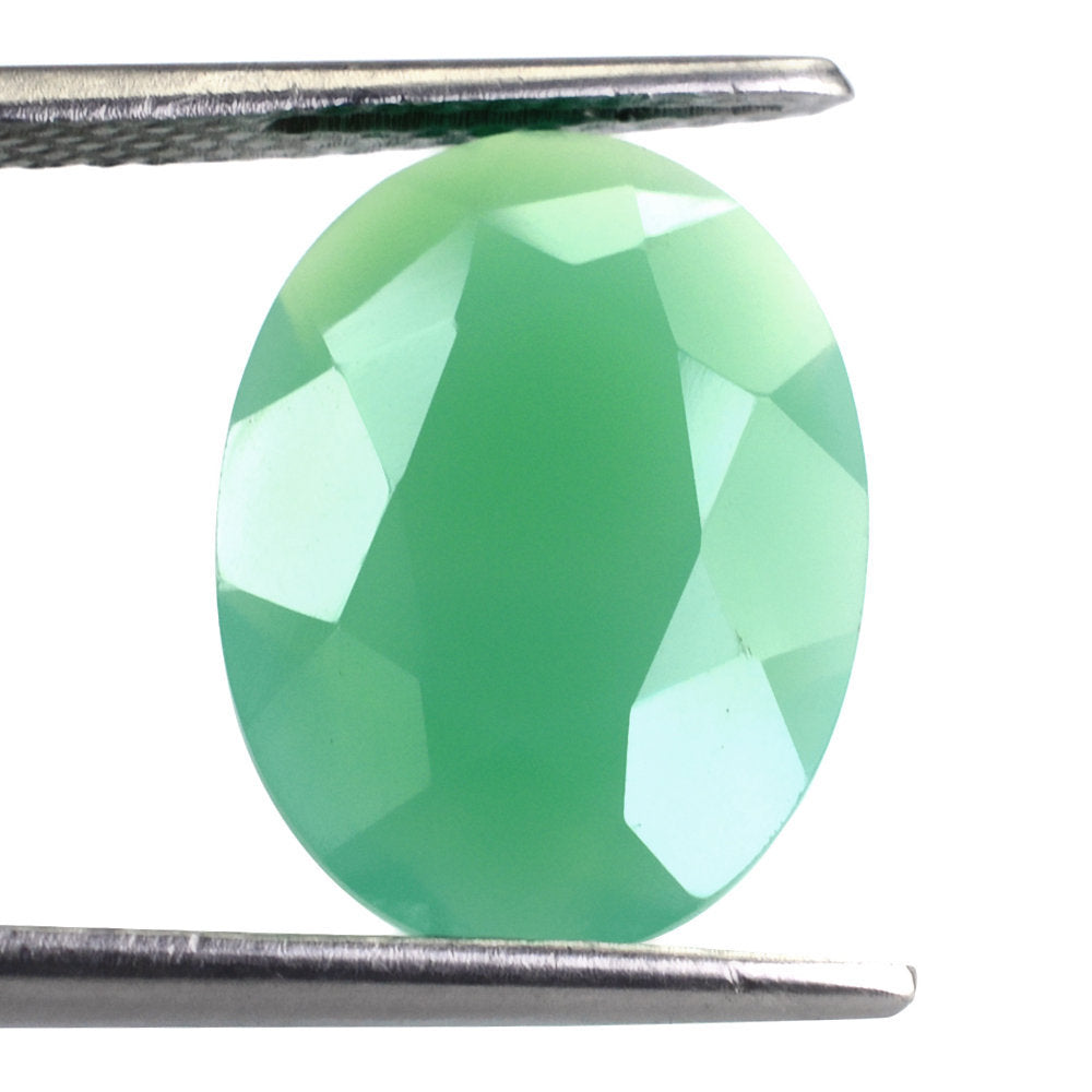 DYED CHRYSOPRASE CHALCEDONY CUT OVAL 16X12MM 5.73 Cts.