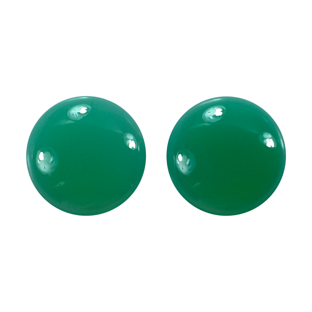DYED CHRYSOPRASE CHALCEDONY ROUND CAB 13MM 4.50 Cts.
