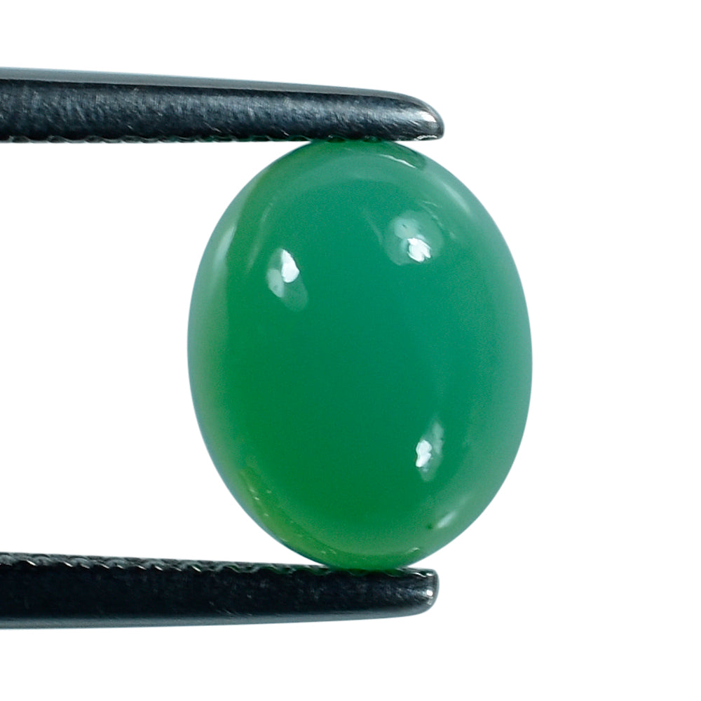 DYED CHRYSOPRASE CHALCEDONY OVAL CAB 10X8MM 2.75 Cts.