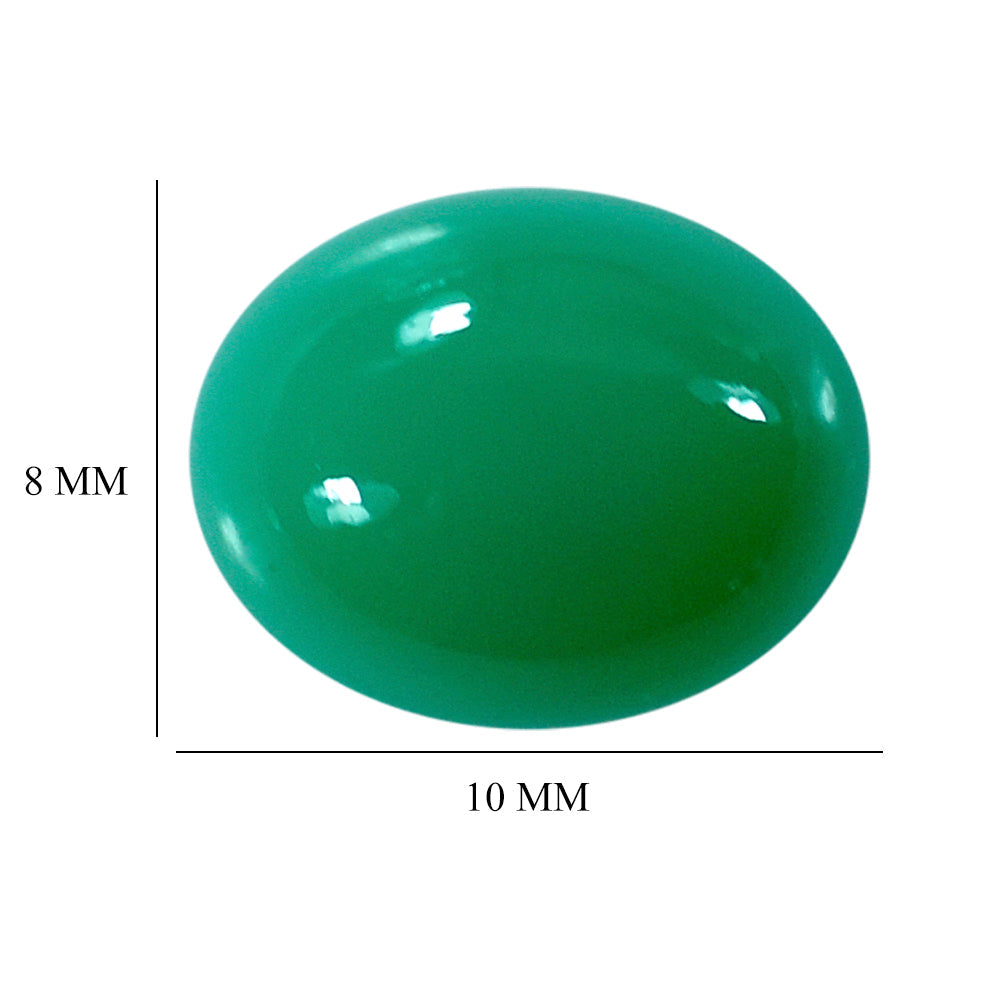 DYED CHRYSOPRASE CHALCEDONY OVAL CAB 10X8MM 2.75 Cts.