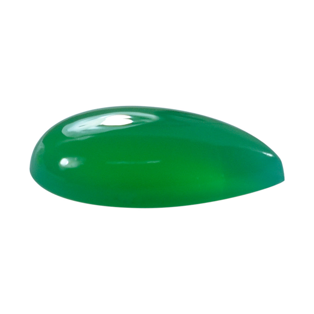 DYED CHRYSOPRASE CHALCEDONY PEAR CAB 15X10MM 4.35 Cts.